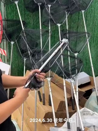 不锈钢折叠抄网#抄网#不锈钢折叠抄网 #渔具#钓鱼#路亚