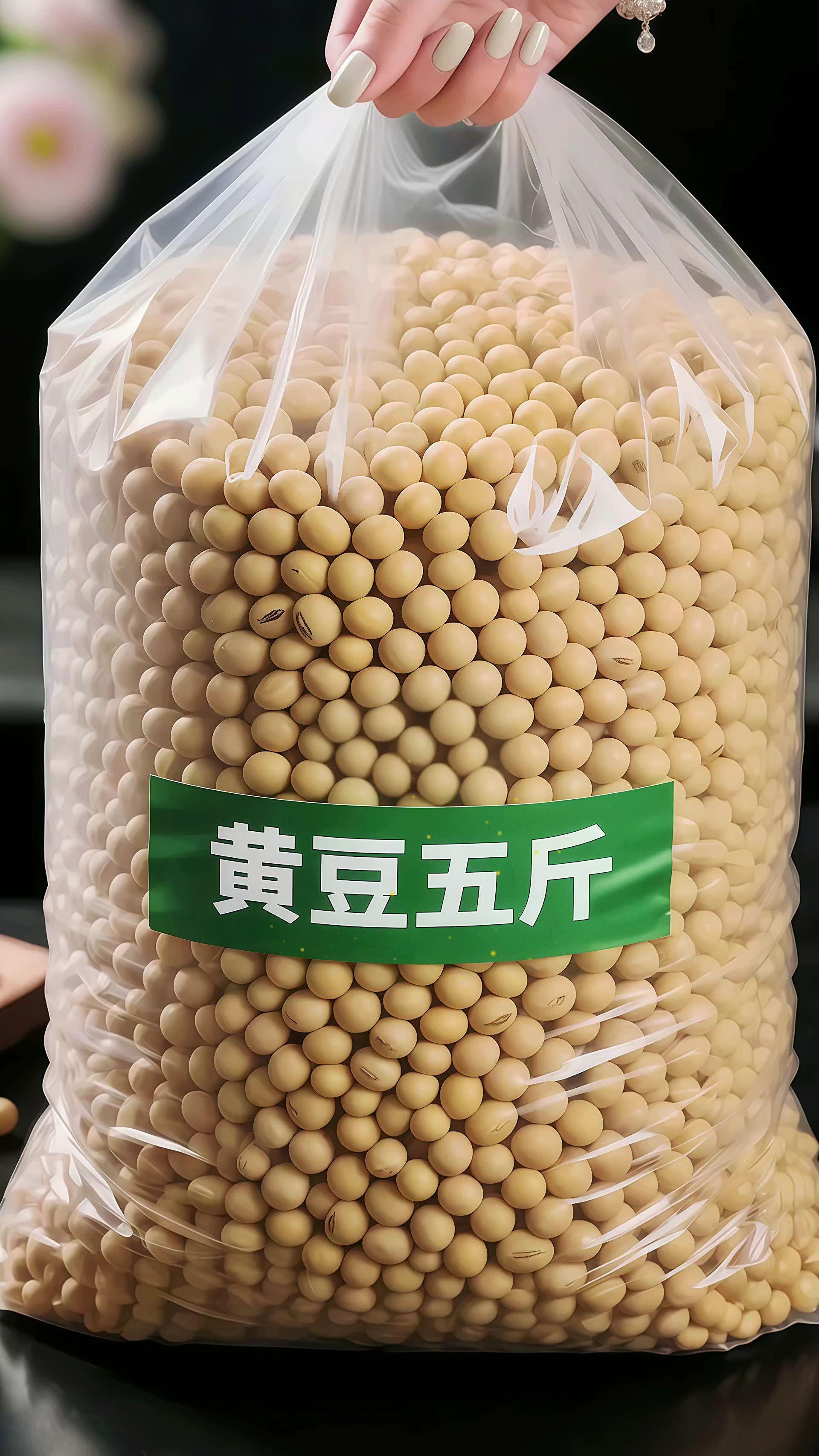 家人们快冲!咱家新店开业,上架了2024年刚收 获的东北新黄豆,颗颗圆润饱满,散发着浓郁豆 香。这可是从肥沃黑土地孕育出的优质黄豆,营 养超丰富,老话说“每餐黄豆肉,不俗也不瘦”, 可不是盖的!5斤装的实惠大包装,性价比直接 拉满。不管是用来发豆芽、煲汤、炖肉,还是打 豆浆,都能让你的味蕾嗨翻天。这波福利错过可 就亏大啦,快快下单,把地道东北味带回家! #黄豆#五谷杂粮 #优质农品 #农产品 #豆浆