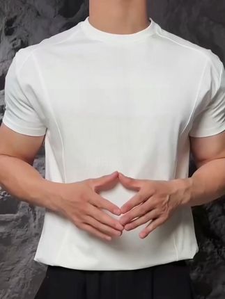 boxy深灰色解构t恤男款夏季双肩线正肩短袖美式重磅空气棉半截袖#夏季穿搭 #男生穿搭 #短袖t恤 #男士短袖 #t恤