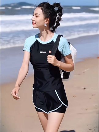分体式遮肚显瘦游泳衣