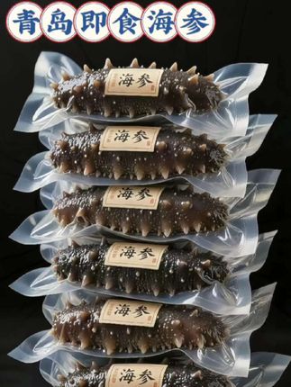 青岛海参开袋即食30~40只左右(活参加工 顺丰包邮)加两只试吃