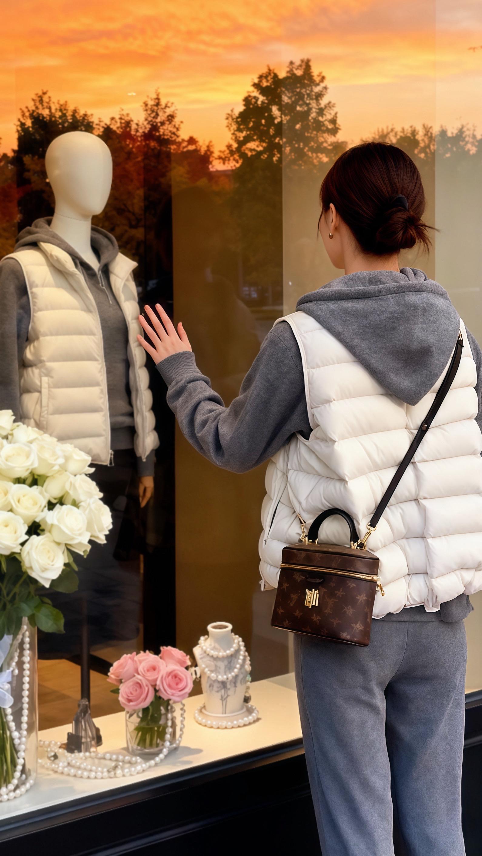 《秋冬“灰米配”:她在橱窗的一眼,解锁了全网舒适穿搭密码》  黄昏时分,苏晴在橱窗被那套灰米色系穿搭击中。灰色连帽卫衣的柔软,搭配米白羽绒马甲的轻盈,像把秋冬的暖意都裹进了日常。  她穿着这套“治愈系穿搭”在飘雪街头抱猫闲逛,成了邻里眼中的温暖风景;在画室与肖像同框,慵懒感直接拉满;就连在咖啡馆捧杯热拿铁,都成了舒适穿搭的范本。  这套穿搭,从橱窗的瞬间心动,到成为她的生活风格,原来舒服又时髦的穿搭,真的能让每个日常都充满质感~  #韩系马甲的冬日心动信号#2025秋冬百搭马甲穿搭故事#谁穿都好看#秋冬舒适穿搭天花板 #灰米色系永不出错