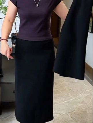 【两个裙长】秋季半身裙女百搭小个子中长款后开叉包臀一步裙气质款#半身裙 #包臀裙 #气质穿搭 #显瘦穿搭 #穿出高级感