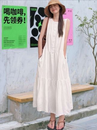 尤莱特圣米格尔气质显瘦遮设计感韩版时尚宽松连衣裙~#夏季穿搭 #优雅气质 #韩版穿搭 #甜美穿搭 #出游穿搭