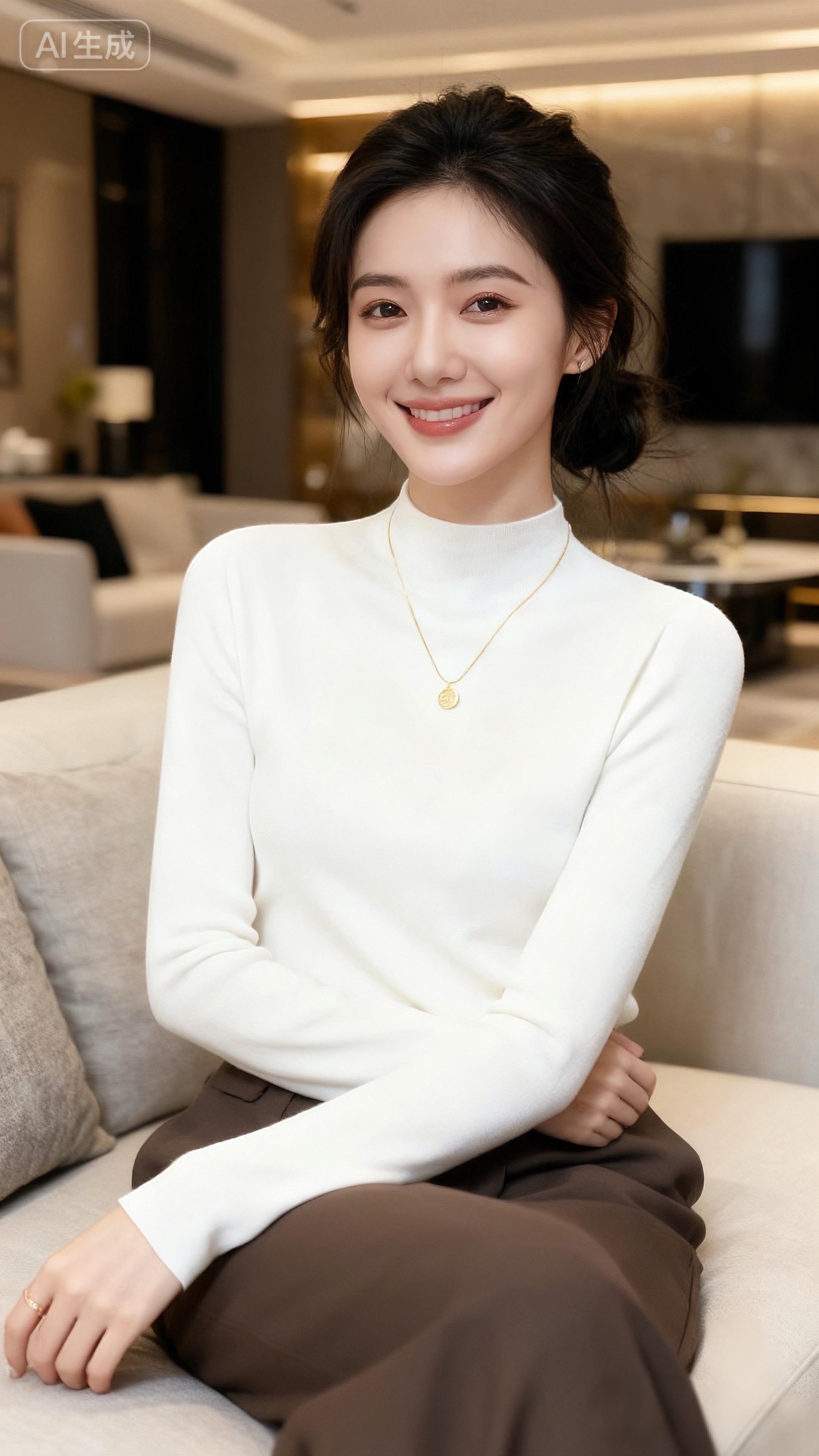 #女装时尚穿搭 #时尚穿搭 #白色针织衫 @巨量千川