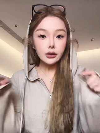 【瘦瘦】梦回凡尔赛-大码秋季修身连帽贴身拉链百搭开衫外套F0054#大码#百搭 #开衫#外套#贴身