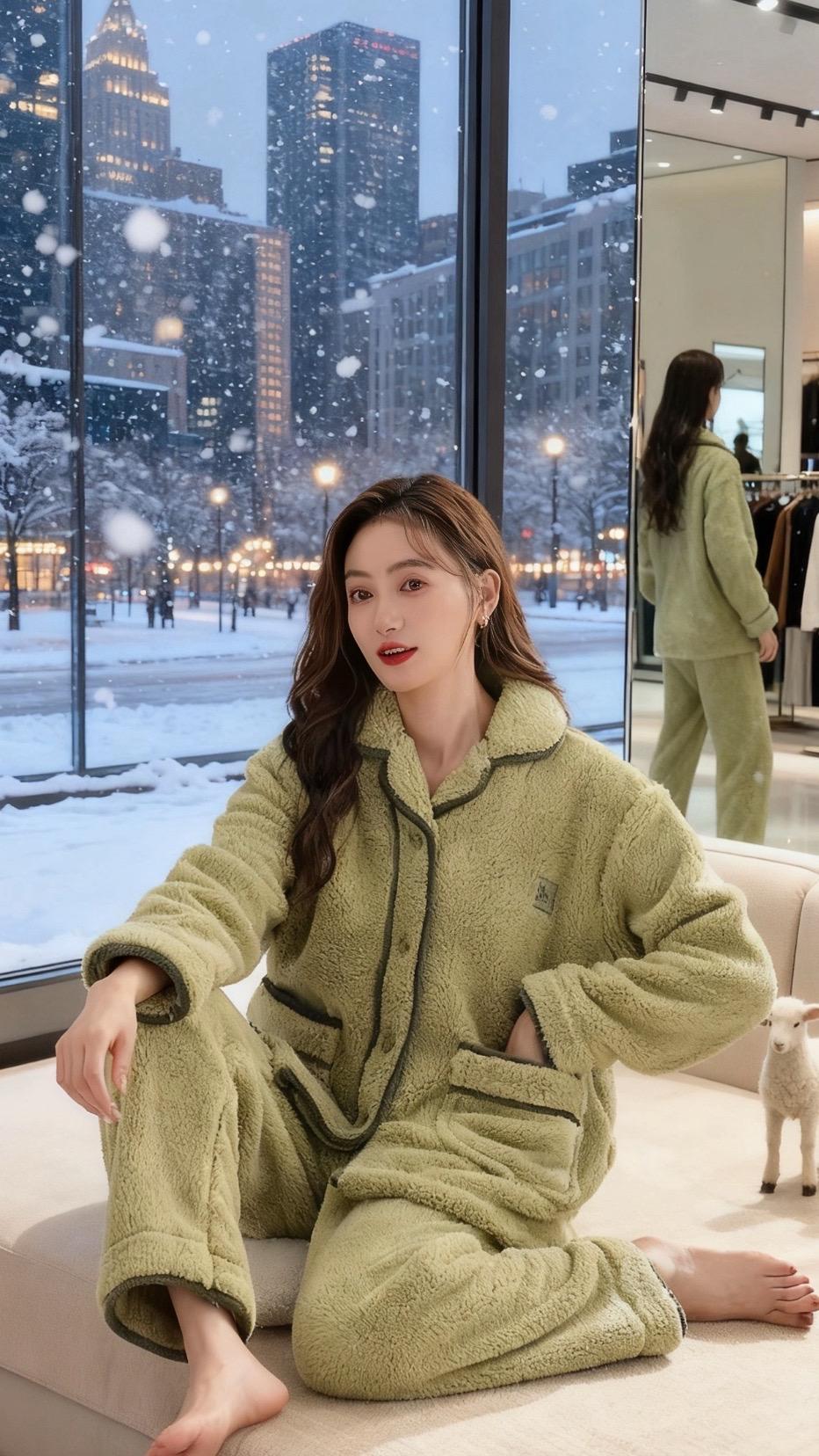 冬季珊瑚绒睡衣女秋冬款加绒加厚保暖睡衣。冬季珊瑚绒睡衣女秋冬款加绒加厚保暖女士法兰绒冬天套装#时髦穿搭 #睡衣#睡衣外穿#时尚搭配服装 #时尚潮流穿搭 @抖音