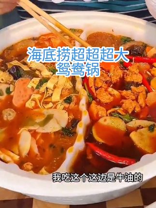 哇塞!!!!这个海底捞鸳鸯火锅真的好大啊!!配菜特别丰富,真的好好吃啊!!!#抖音美食推荐官 #吃货日常 #超满足 #自热火锅 @DOU+上热门