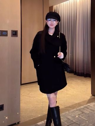 DALI PLUS“伦敦腔”苏力羊驼圈圈毛+澳毛荡领呢大衣-D5CK2124#大衣 #轻奢女装 #时髦精 #时尚穿搭 #秋冬穿搭