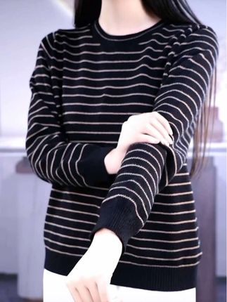 条纹时尚洋气百搭打底针织衫微胖mm大码女装新款内搭毛衣高贵上衣#休闲穿搭 #气质显瘦穿搭 #条纹控 #宽松有范 #减龄显瘦