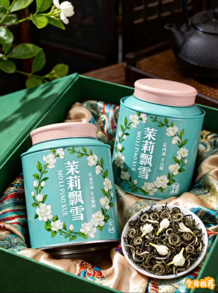 晨雾漫过茶园,茉莉飘雪正凝香。茶人甄选鲜嫩茶坯,与伏天采摘的茉莉鲜花相融,让茶香与花香层层浸润,干茶条索匀整,白毫隐现,裹挟着清雅花息。 取少许投入白瓷盖碗,温水轻润,茶叶缓缓舒展,茉莉花瓣随之浮漾,香气瞬间漫开。汤色浅黄明亮,轻啜一口,鲜爽中带着茉莉的清甜,余韵悠长,仿佛置身茉莉盛放的茶田,满是清新意趣。叶底柔软鲜活,尽显茶与花的交融之美。 茉莉飘雪新茶已至,邀您共品这份花香茶韵。 #茉莉飘雪 #新茶上市 #花香茶饮 #茶友共赏