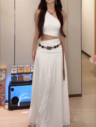 仙女风薄雾网纱掐腰镂空 飘逸大摆遛弯连衣裙女#夏季穿搭 #女神 #今日穿搭 #清纯女神 #气场全开