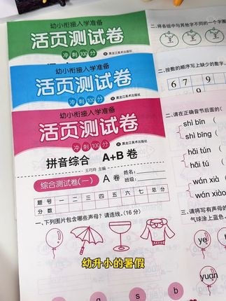 9月份#幼升小,暑假不要忘了给孩子做#幼小衔接 测试卷,题型丰富,每天15分钟,轻松打牢基础#大班 #暑假作业 #一年级