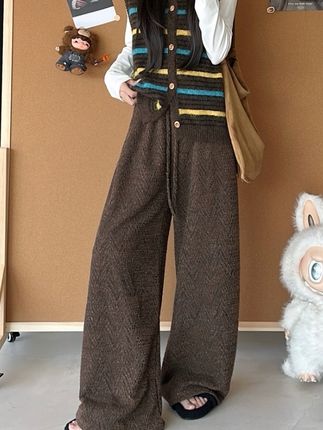 韩系慵懒小香风休闲裤女秋款新款宽松显瘦阔腿裤#穿搭穿搭 #每日穿搭女装 #慵懒风穿搭 #温柔穿搭 #漂亮的裙子