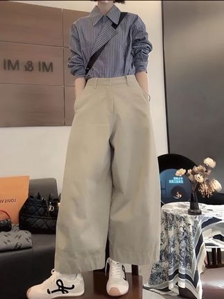 2025年早秋新款法式小众设计师款衬衣设计师阔腿百搭休闲裤套装女#减龄气质 #优雅气质 #休闲套装减龄 #极简穿搭 #早秋穿搭