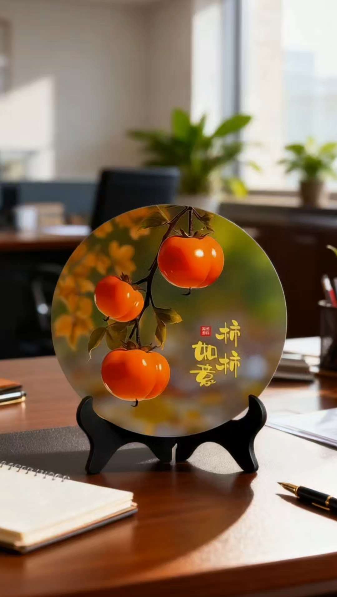 柿柿如意摆件。#摆件#创意摆件#柿柿如意