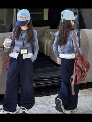 女童秋季韩版休闲运动套装中大童女孩洋气时髦儿童长袖秋装两件套#女童秋季#韩版休闲运动套装#儿童长袖秋装两件套