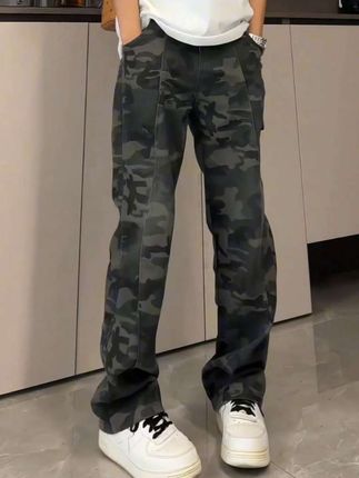 美式190高个子加长迷彩裤男2025秋季新款伐木裤子直筒工装牛仔裤#迷彩裤 #面料柔软舒适 #男生穿搭 #迷彩控 #秋季上新
