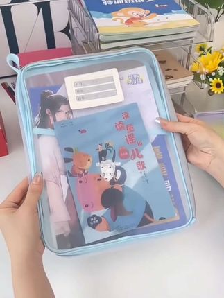L型科目分类袋手提透明文件袋拉链式网纱大开口学生拎书袋补习袋#学习用品 #收纳整理 #学生用品 #开学倒计时 #开学季