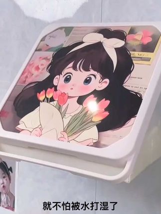 浴室收纳盒 浴室可折叠挂画收纳盒,免打孔不伤墙面,挂墙上是一幅画,打开就是一个收纳盒
