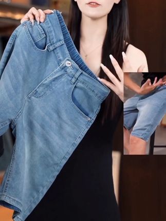 2025夏季薄款莱赛尔天丝五分裤直筒宽松男短裤牛仔短裤休闲百搭#男装 #牛仔裤 #男士五分牛仔裤 #男士五分牛仔裤短裤 #五分牛仔短裤