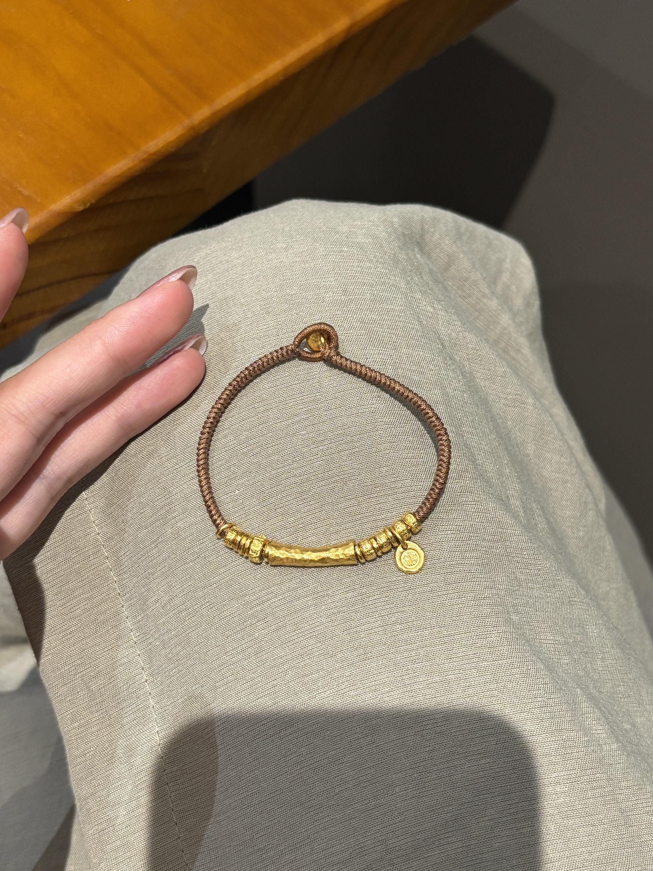 承蒙厚爱喜提金手链。#编织手绳 #手链种草 #黄金 #海上罗孚黄金