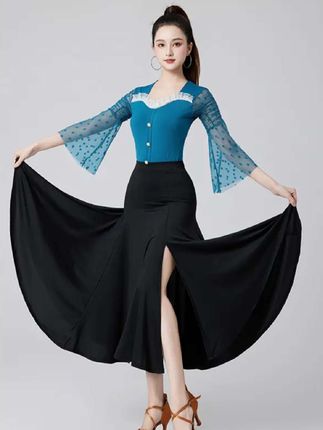 拉丁舞半身裙,时尚新款吉巴特练功裙,女华尔兹演出服,交谊舞裙#舞蹈服 #半身裙 #优雅气质 #最美舞者 #高级感穿搭