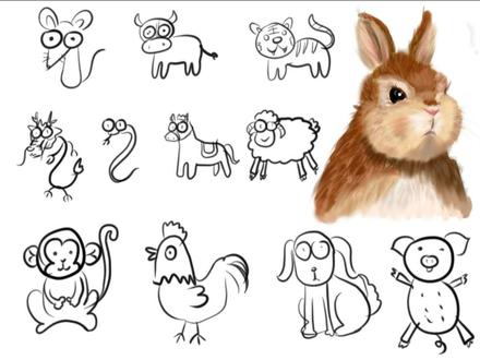 #兔子🐰 #十二大侠赛金刚 十二生肖是这样画没错吧 #生肖兔