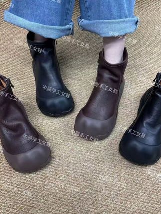 1176-20平底短痛新款休闲复古女鞋时尚百搭舒适软底软面女马丁靴#马丁靴#软底软面#复古女鞋#防滑耐磨 #时尚百搭