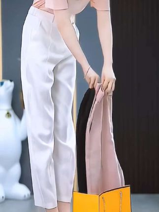 天亚麻丝哈伦裤女夏季时尚2024新款高腰显瘦棉麻冰丝裤休闲九分裤#九分裤#休闲裤#冰丝裤#高腰棉麻哈伦裤#夏季穿搭@抖加🔥上热门🔥dou+🔥热点宝