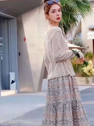 三件套韩系时尚气质碎花套装裙女2025秋夏新款针织禅意气质款女装#时尚气质穿搭 #精致穿搭 #减龄气质 #时尚洋气 #今日穿搭