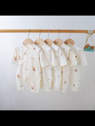 咪婴贝初生宝宝蝴蝶衣婴儿四季连身哈衣纯棉无骨连体爬服#高品质童装 #宝宝哈衣 #宝宝连体衣 #新生儿衣服 #宝宝爬服