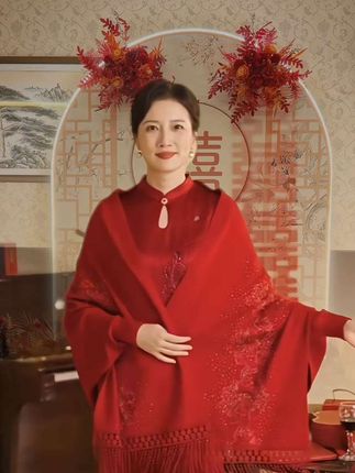 #红色外搭#喜婆婆外搭#旗袍披肩#婚庆礼服 #优雅气质