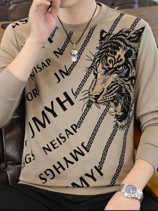 男士圆领霸气虎头卫衣个性休闲打底衫宽松长袖时尚春秋季套头#爆款热卖中 #面料柔软舒适 #好看又好穿 #百搭又显瘦 #好物推荐🔥