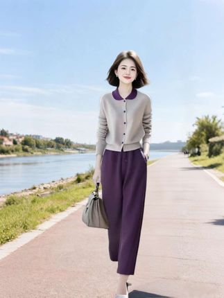 #针织上衣休闲裤两件套#时尚套装#穿出自信穿出美丽 #春秋穿搭