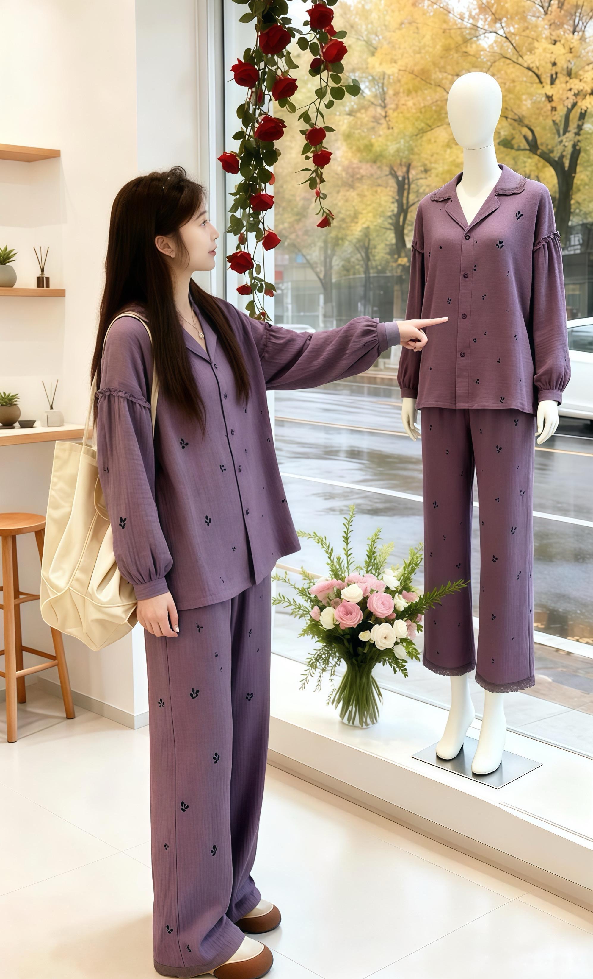 #可外穿家居服 #睡衣家居服 #不挑年龄不挑身材 #面料柔软舒适 #早秋穿搭三分钟出门不是梦
