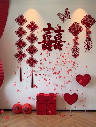 哇哦!!真的好喜欢这个婚房背景墙💒 #结婚 #备婚日记 #结婚布置 #婚房布置 #婚房