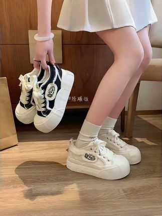 #休闲板鞋 #学生帆布鞋 #厚底板鞋女 #小香风鞋 #百搭百配