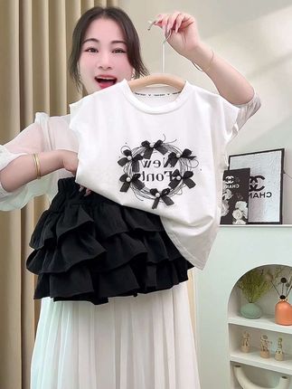 女童夏日裙子套装2025新款女孩大童夏季洋气半身裙儿童夏装蛋糕裙#高品质童装 #生女儿就是用来打扮的 #女童套装 #生女儿就要这样穿 #萌娃穿搭