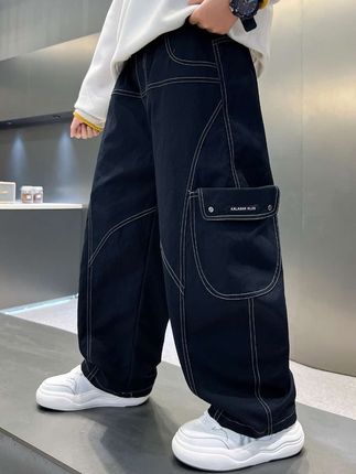 【男童工装裤】【适合4-16岁】男童秋装裤子中大童男孩春秋款弯刀裤潮酷儿童工装长裤#春秋新款 #男童穿搭 #百搭裤子 #裤子穿搭 #男童工装裤