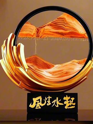 把这个绝美的流沙画摆在桌上,真的很吸睛。倒转它,金色的细闪缓缓落下,每次的景象都不尽相同,或如山川,或如海洋,整个过程舒心解压,仿佛能看到流逝的时间,令人情不自禁的陷入无限的美好幻想。#摆件#流沙画#装饰挂画#无限美好##舒心解压