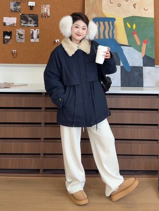 派克羽绒服上身显瘦又保暖!姐妹们可不要错过咯!#裂渡微胖大码女装 #羽绒服