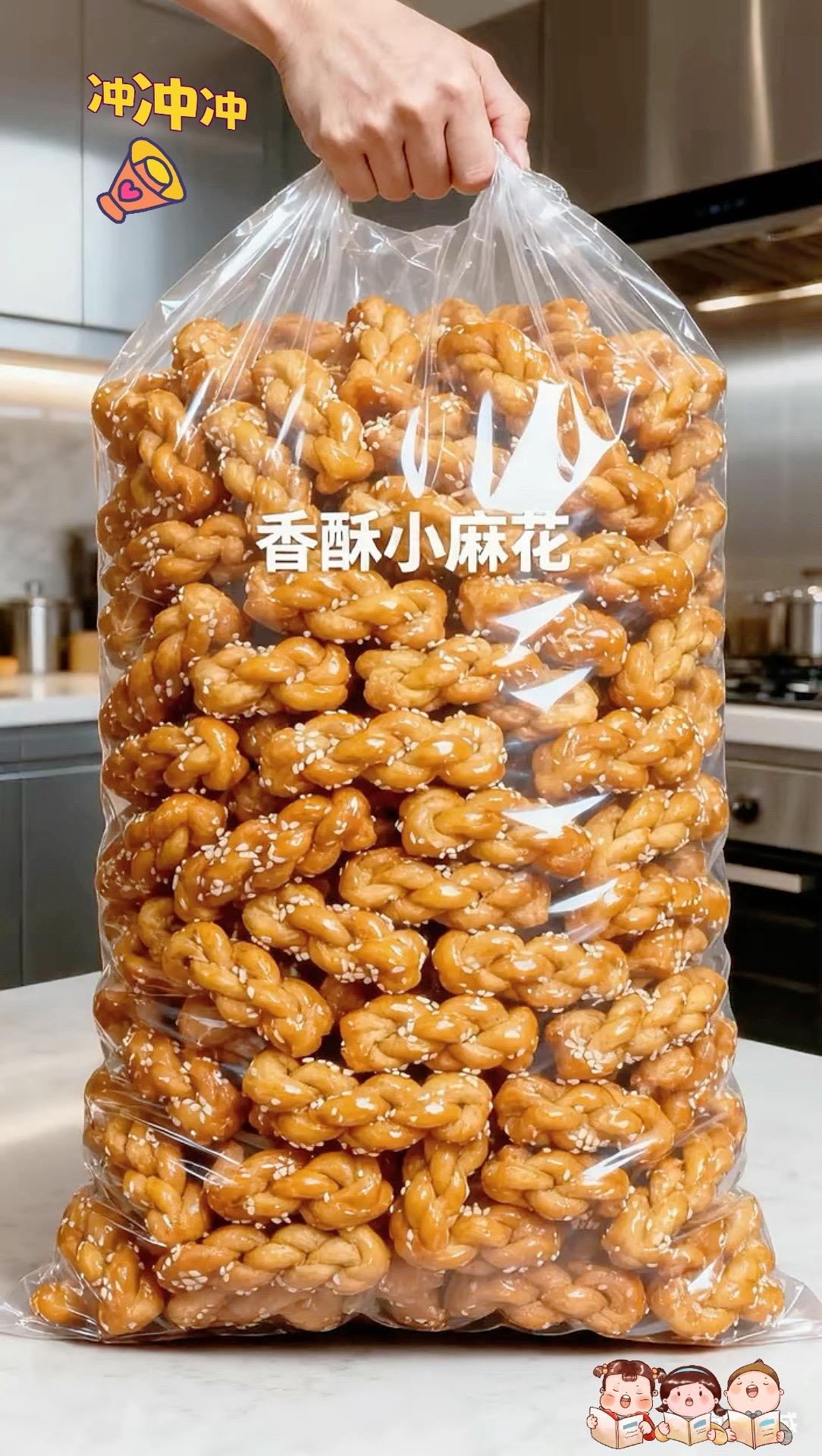香酥小麻花,个头小巧超讨喜!咬一口满是酥脆,咔嚓声里藏着十足香气,一口一个根本停不下来,解馋又没负担,低卡属性超贴心。不管是课后饿了垫一垫、宅家追剧当零嘴,还是突然嘴馋想找点吃的,它都能完美适配,大人孩子都爱这口香!#香酥小麻花 #小麻花 #超便宜超划算 #好吃到停不下来 #零食推荐