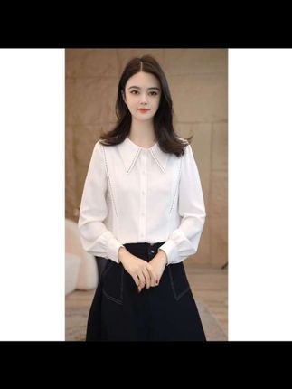 【小陈甄选】曼贝衬衫女士高级显瘦8593133A白色气质衬衣#早秋新款衬衫#显白又减龄 #气质穿搭 #简约大气时尚款#衬衫穿搭