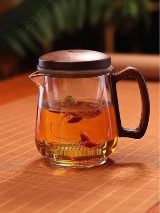 新款加厚玻璃泡茶壶茶水分离壶高档办公室家用泡茶器茶具泡茶专用#泡茶壶 #茶水分离杯 #泡茶杯 #玻璃茶具 #茶杯