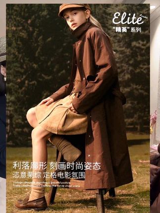 这也太摩登太复古了吧!上身就是电影主角的氛围感, 不愧是法国大牌ellekids!#琥珀流光 #风衣外套中长款 #秋季风衣 #新款风衣外套 #女童风衣