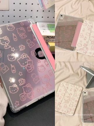 【3+Y折镜面亚克力】好多凯蒂苹果ipad11华为小米平板保护套air7硬#折叠保护套 #平板保护套 #ipad保护套 #爆款热卖中