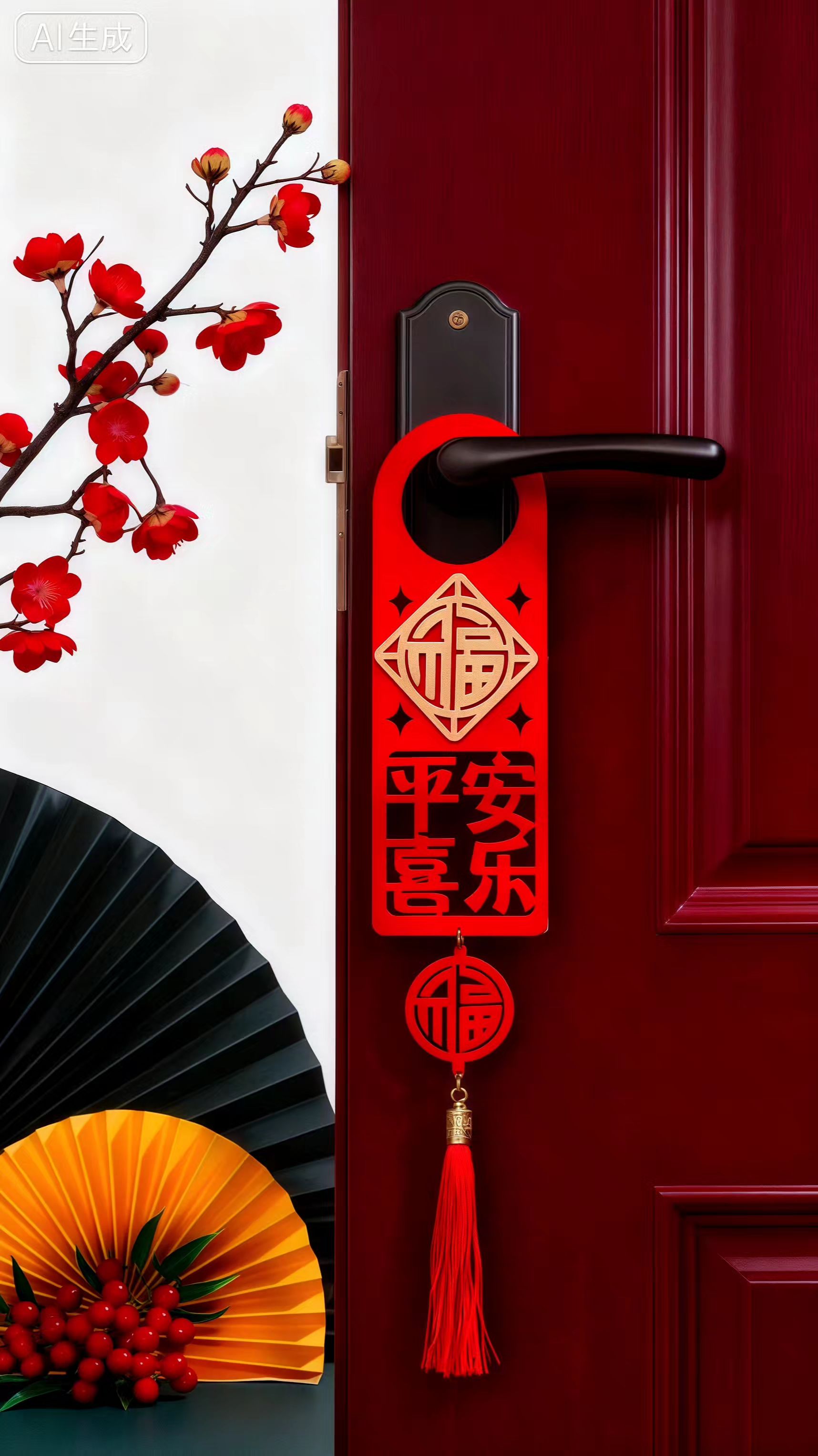 乔迁新居门把手挂件。#乔迁新居 #挂件装饰 #红色喜庆 #乔迁之喜大吉大利 #喜庆用品