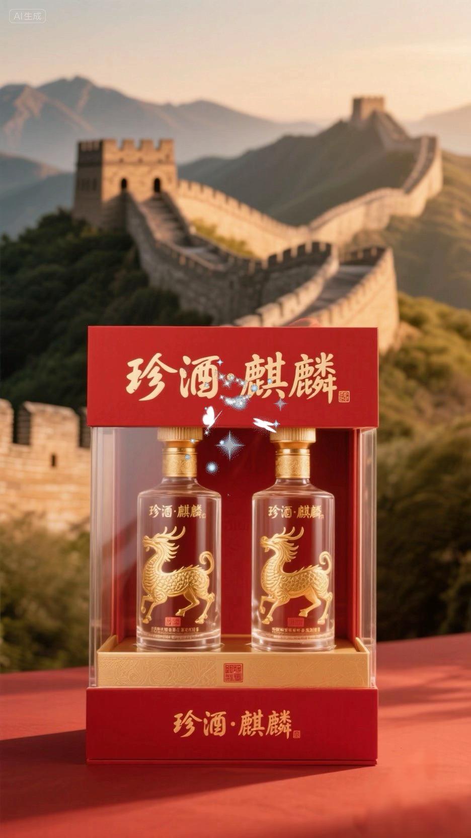 #送礼佳品 珍酒•麒麟纯粮大曲坤沙酱香型白酒宴请53度500ml 2瓶#白酒#口粮酒 #性价比好酒(