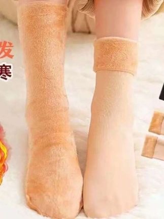 冬季加绒雪地袜加厚保暖袜休闲抗寒中筒袜男女同款地板袜月子袜#爆款热卖中